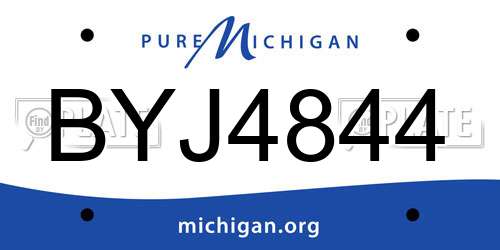 BYJ4844 Michigan License Plate