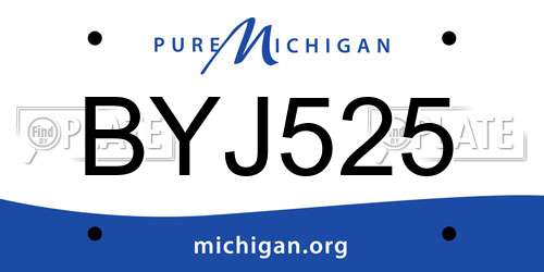 BYJ525 Michigan License Plate