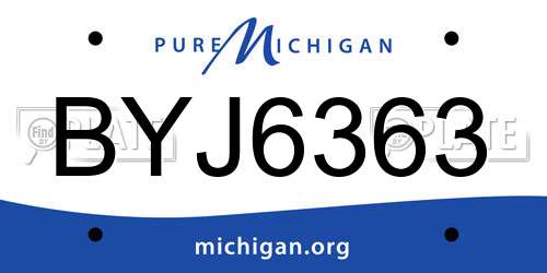 BYJ6363 Michigan License Plate