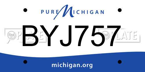 BYJ757 Michigan License Plate