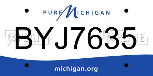BYJ7635 Michigan License Plate
