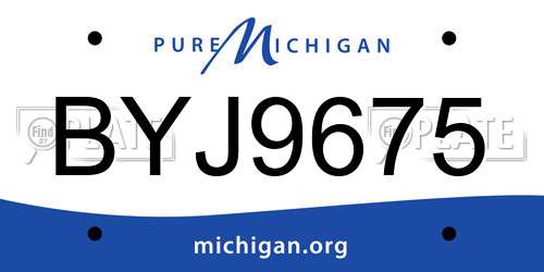 BYJ9675 Michigan License Plate
