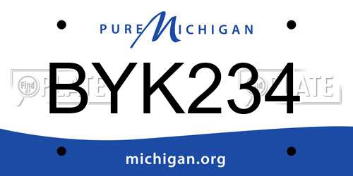 BYK234 Michigan License Plate