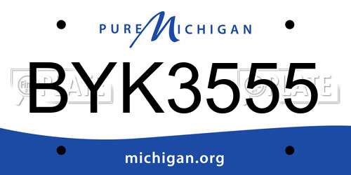 BYK3555 Michigan License Plate