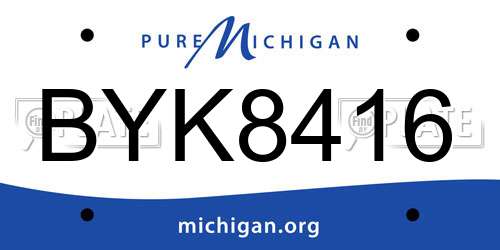 BYK8416 Michigan License Plate