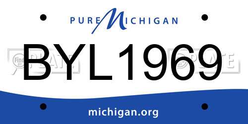 BYL1969 Michigan License Plate