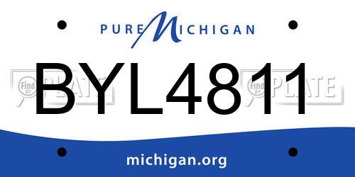 BYL4811 Michigan License Plate
