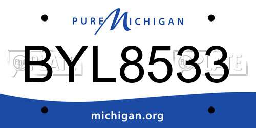 BYL8533 Michigan License Plate