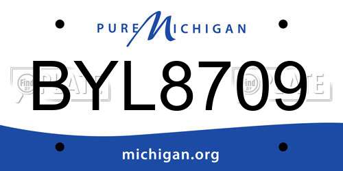 BYL8709 Michigan License Plate