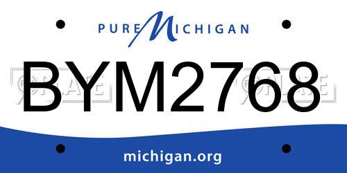 BYM2768 Michigan License Plate