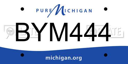 BYM444 Michigan License Plate