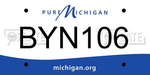 BYN106 Michigan License Plate