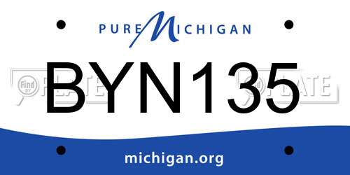 BYN135 Michigan License Plate