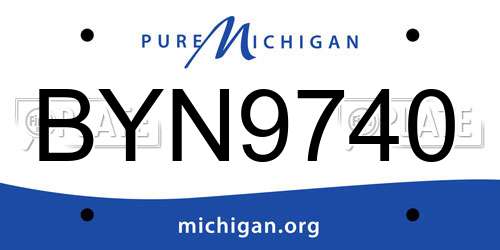 BYN9740 Michigan License Plate