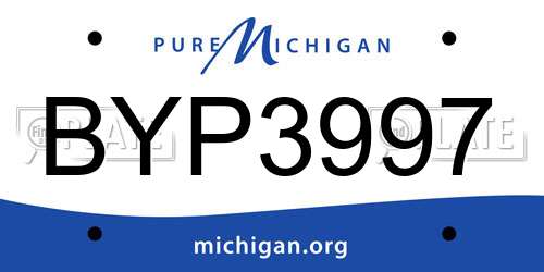 BYP3997 Michigan License Plate