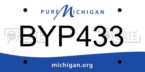 BYP433 Michigan License Plate