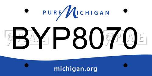 BYP8070 Michigan License Plate