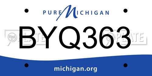 BYQ363 Michigan License Plate