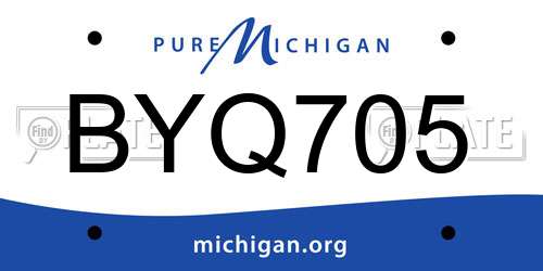 BYQ705 Michigan License Plate