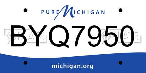 BYQ7950 Michigan License Plate