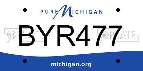 BYR477 Michigan License Plate