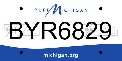 BYR6829 Michigan License Plate