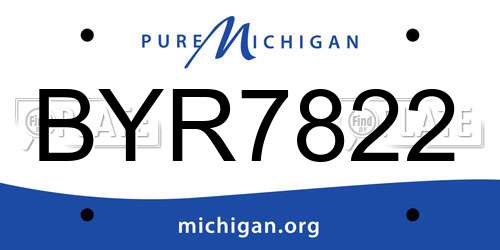 BYR7822 Michigan License Plate