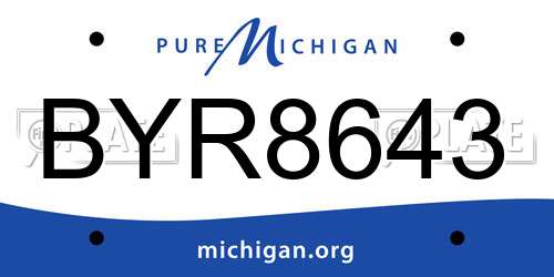 BYR8643 Michigan License Plate