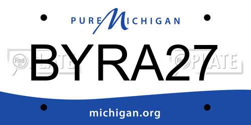 BYRA27 Michigan License Plate