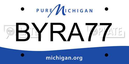 BYRA77 Michigan License Plate