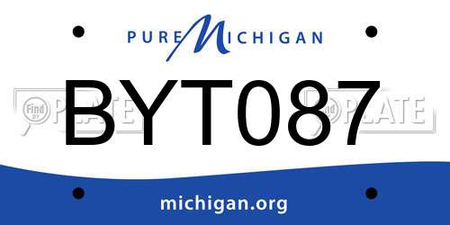 BYT087 Michigan License Plate