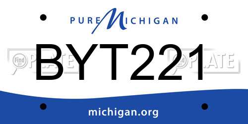 BYT221 Michigan License Plate