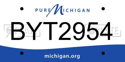 BYT2954 Michigan License Plate
