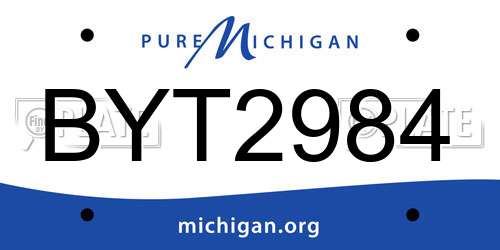 BYT2984 Michigan License Plate