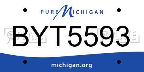 BYT5593 Michigan License Plate