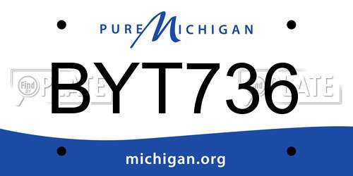 BYT736 Michigan License Plate
