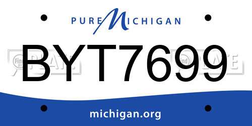 BYT7699 Michigan License Plate