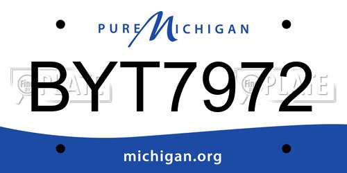 BYT7972 Michigan License Plate