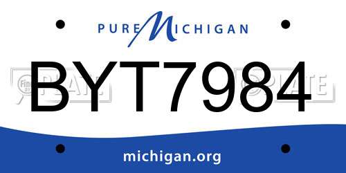 BYT7984 Michigan License Plate
