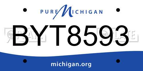 BYT8593 Michigan License Plate