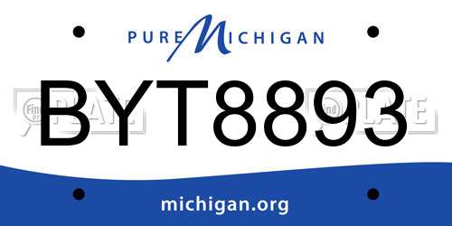 BYT8893 Michigan License Plate