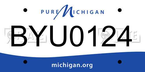 BYU0124 Michigan License Plate