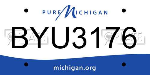 BYU3176 Michigan License Plate