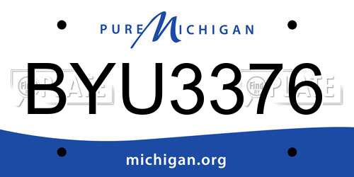 BYU3376 Michigan License Plate