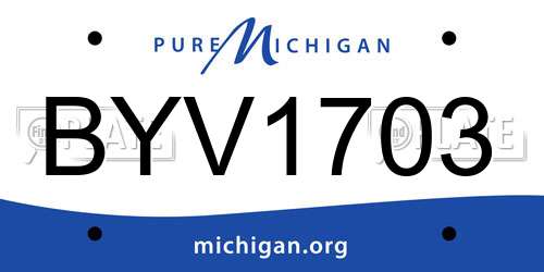 BYV1703 Michigan License Plate