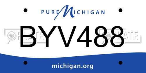 BYV488 Michigan License Plate