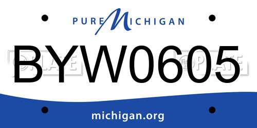 BYW0605 Michigan License Plate
