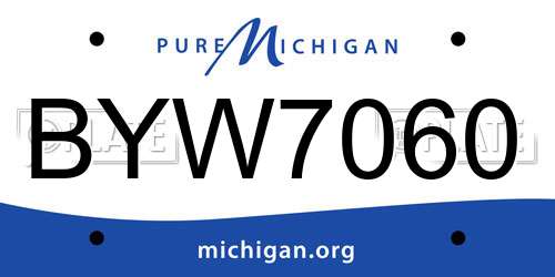 BYW7060 Michigan License Plate
