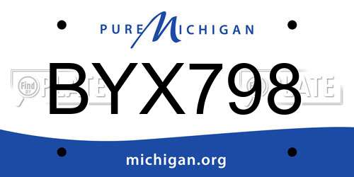 BYX798 Michigan License Plate