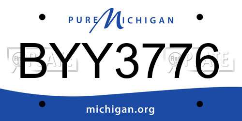 BYY3776 Michigan License Plate